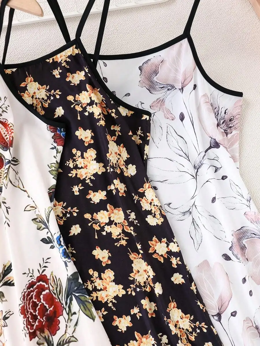 3 Pieces Women Floral Print Slim Sleeveless Sleep Tops For Summer
3 Pieces Women Floral Print Slim Sleeveless Sleep Tops For Summer