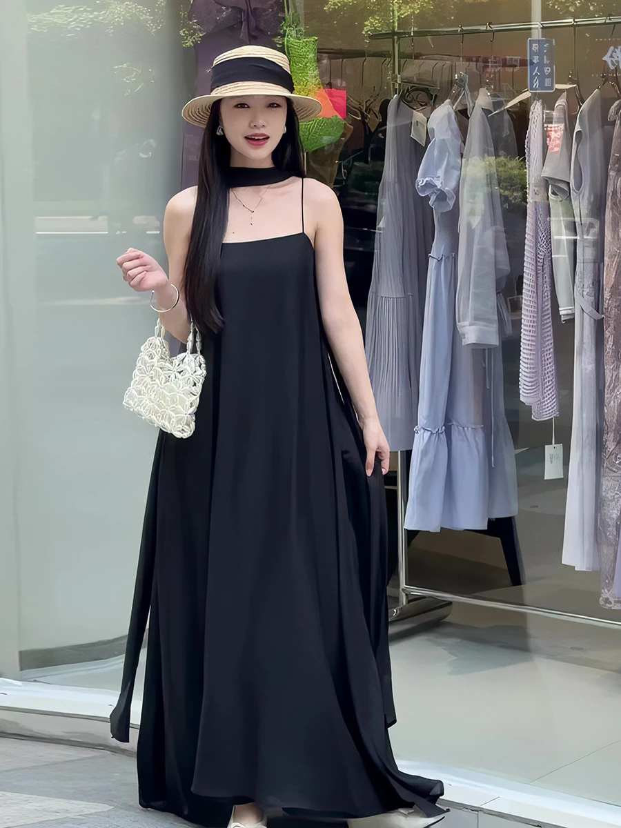 Black One-Shoulder Sash Women's Dress Summer New Style Slim Fit Sleeveless Commute Elegant Versatile Strap Dress
Black One-Shoulder Sash Women's Dress Summer New Style Slim Fit Sleeveless Commute Elegant Versatile Strap Dress