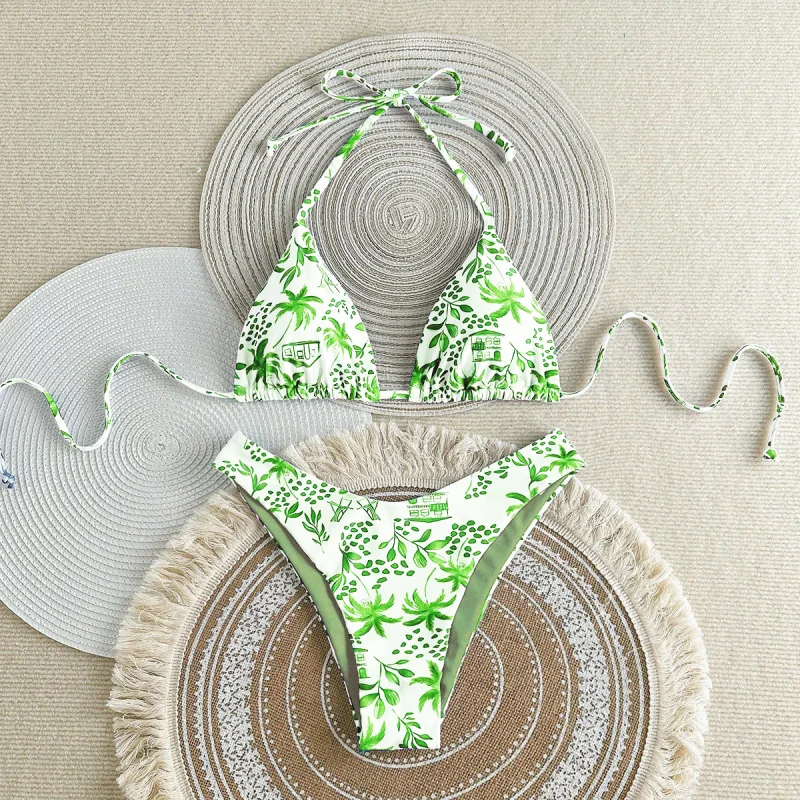 2026New fashionable two-piece swimsuit, sexy women's two-piece swimwear with tropical leaf print
2026New fashionable two-piece swimsuit, sexy women's two-piece swimwear with tropical leaf print