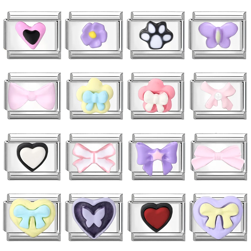 Purple Flowers Bow Knot Heart Cat Paw Butterfly Italian Charm Links Fit 9mm Stainless Steel Bracelet Women DIY Making Gifts
Purple Flowers Bow Knot Heart Cat Paw Butterfly Italian Charm Links Fit 9mm Stainless Steel Bracelet Women DIY Making Gifts