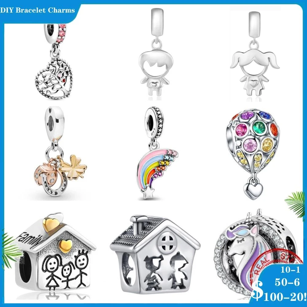 925 Sterling Silver Charms House Hot air Balloon Rainbow Horse Pattern Beads Fit Original Pandora Bracelet Charm Jewelry Gift
925 Sterling Silver Charms House Hot air Balloon Rainbow Horse Pattern Beads Fit Original Pandora Bracelet Charm Jewelry Gift