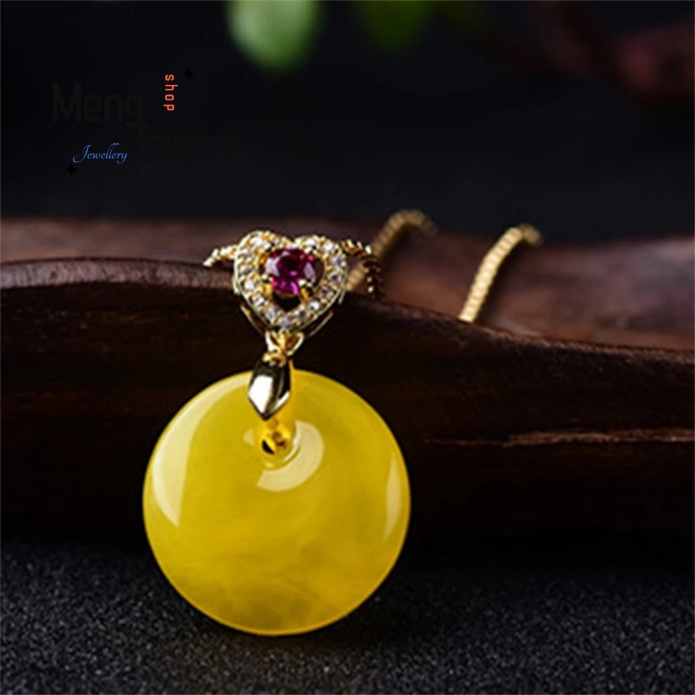 High - Grade Luxury Simple Men's And Women's Beeswax Amber Round Necklace Pendant Handicraft Fashion Jewelry Exquisite Elegant
High - Grade Luxury Simple Men's And Women's Beeswax Amber Round Necklace Pendant Handicraft Fashion Jewelry Exquisite Elegant