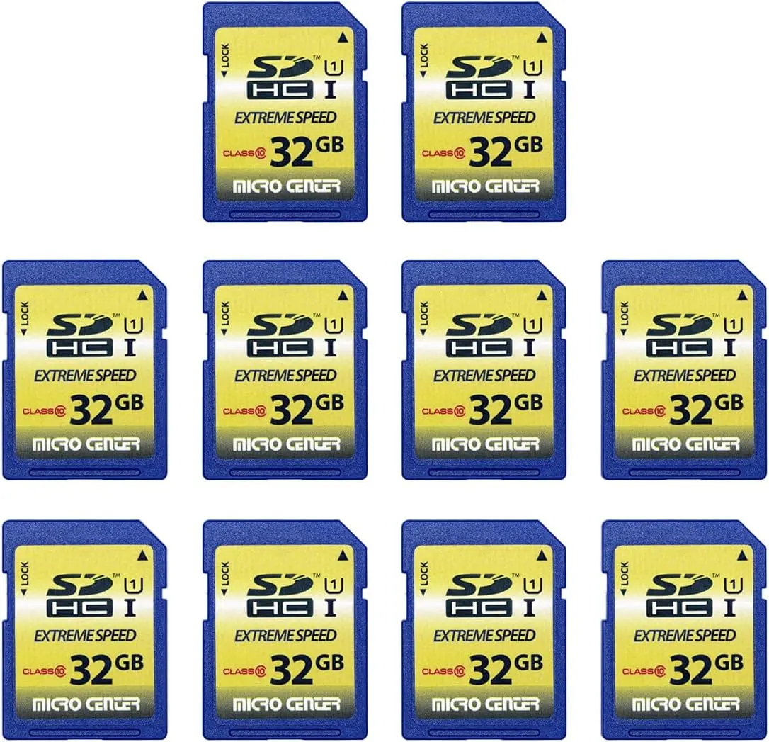32GB SDHC Memory Card 10-Pack, Class 10 U1, 60MB/s Read, for Trail Cameras & Camcorders
32GB SDHC Memory Card 10-Pack, Class 10 U1, 60MB/s Read, for Trail Cameras & Camcorders