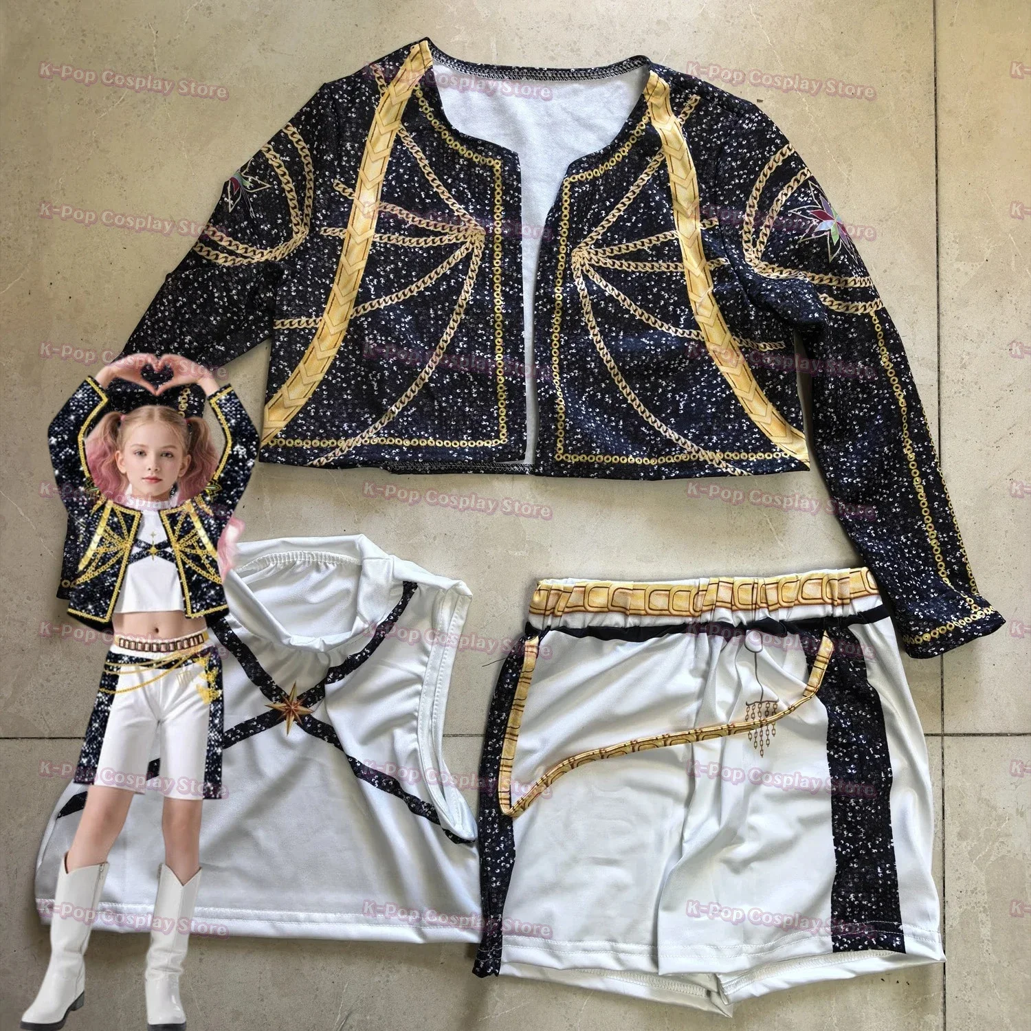 Film k-pop Mira Rumi Zoey Jinu chasseurs de démons Косплей Костюм pour fille garçon Хэллоуин сцены 3D мотив imprimé vêtements 
Film k-pop Mira Rumi Zoey Jinu chasseurs de démons Косплей Костюм pour fille garçon Хэллоуин сцены 3D мотив imprimé vêtements