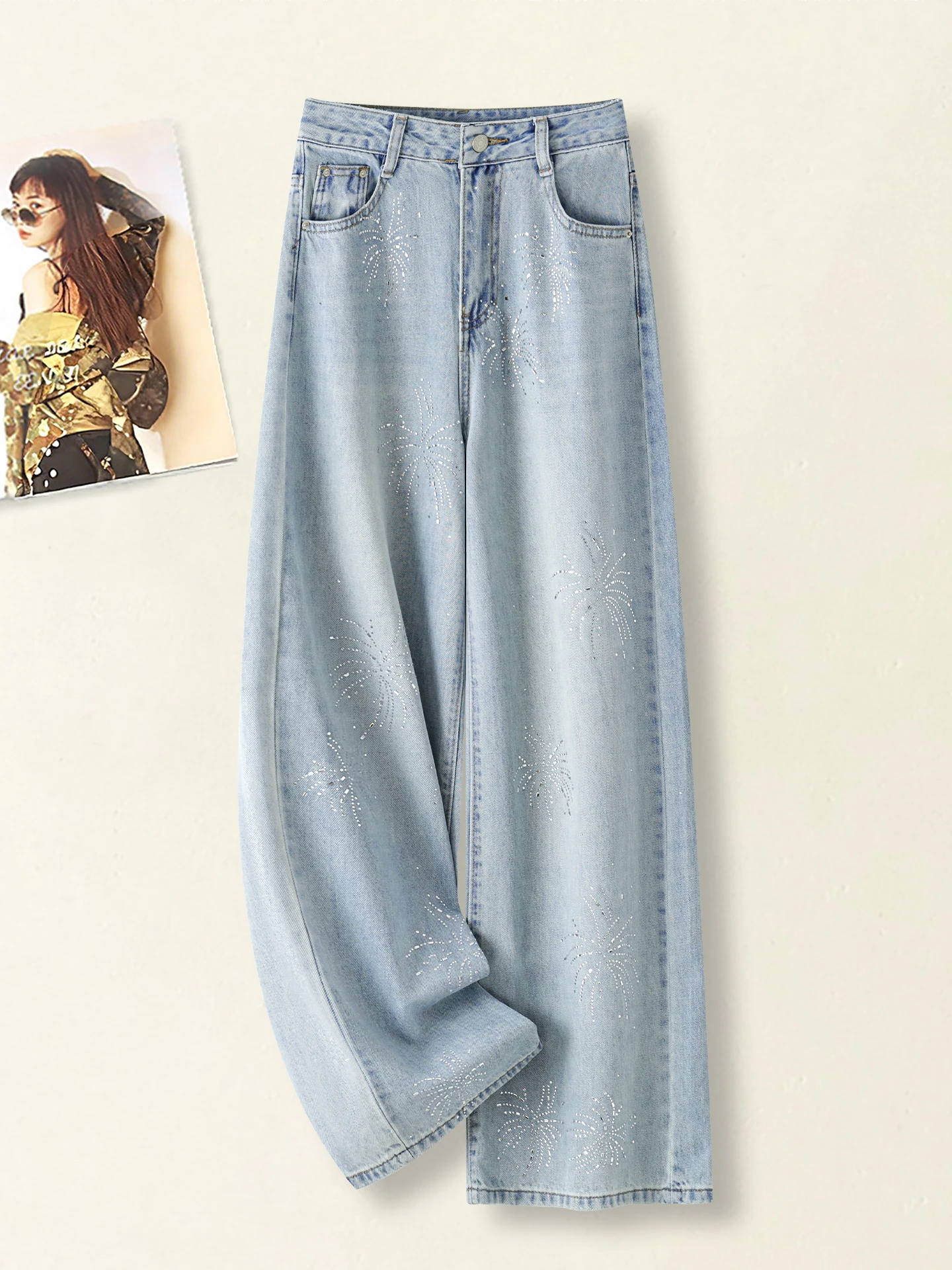High Waist Wide Leg Jeans Women's Summer Thin New Style Glowing Slim Straight Cut Jeans Rhinestone Embellished Casual Cotton ...
High Waist Wide Leg Jeans Women's Summer Thin New Style Glowing Slim Straight Cut Jeans Rhinestone Embellished Casual Cotton ...