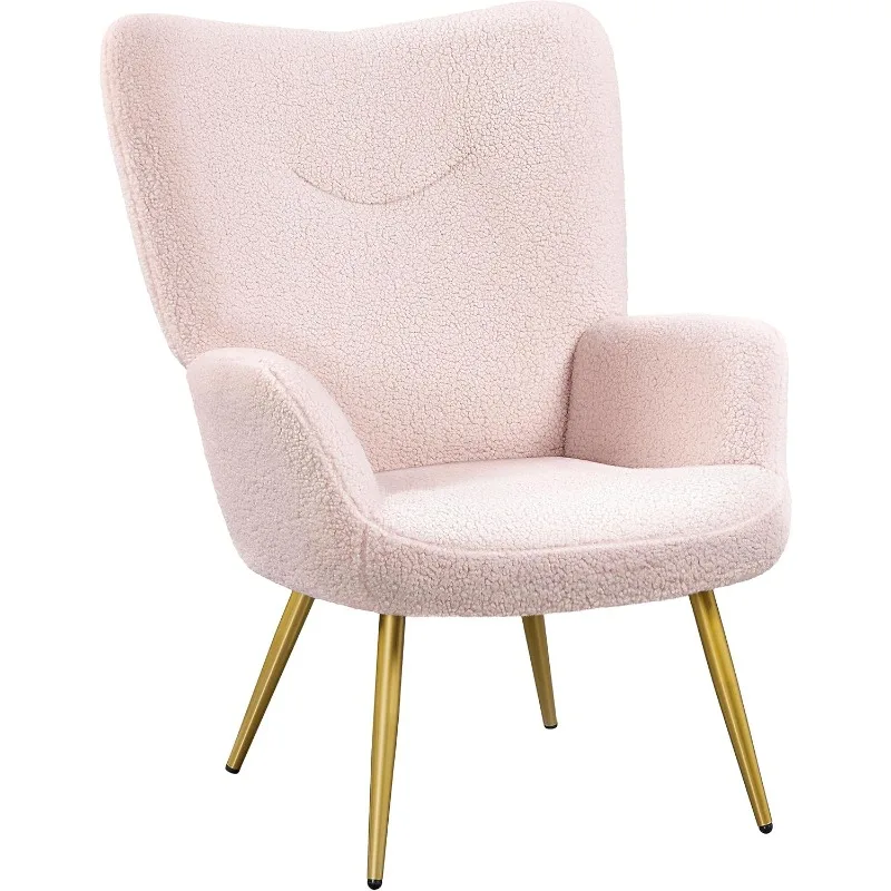 Modern Vanity Chair, Sherpa Furry Armchair with High Back and Soft Padded, Fuzzy Casual Chair for Living Room Bedroom, Pink
Modern Vanity Chair, Sherpa Furry Armchair with High Back and Soft Padded, Fuzzy Casual Chair for Living Room Bedroom, Pink