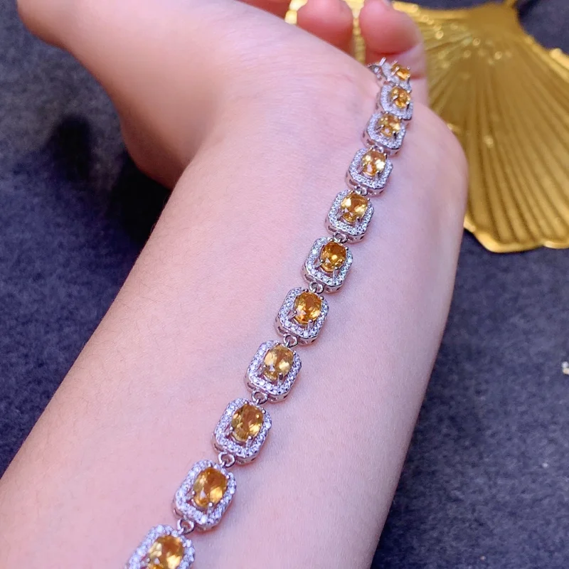 Natural Citrine Bracelet with Silver 925 4x6mm Fine Jewelry 18K Platinum Plated Quality Natural Citrine Bracelet for Daily Wear
Natural Citrine Bracelet with Silver 925 4x6mm Fine Jewelry 18K Platinum Plated Quality Natural Citrine Bracelet for Daily Wear