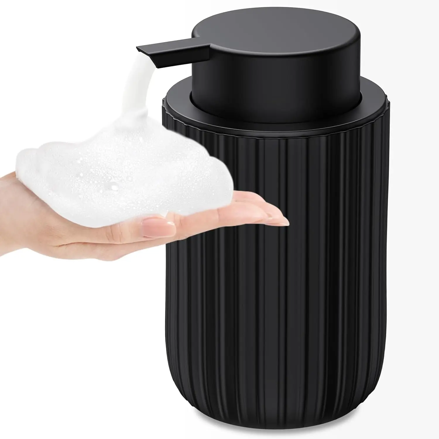 12 oz Ceramic Foam Soap Dispenser, Black Refillable Pump for Bathroom Kitchen Hand Wash, Modern Home Decor
12 oz Ceramic Foam Soap Dispenser, Black Refillable Pump for Bathroom Kitchen Hand Wash, Modern Home Decor