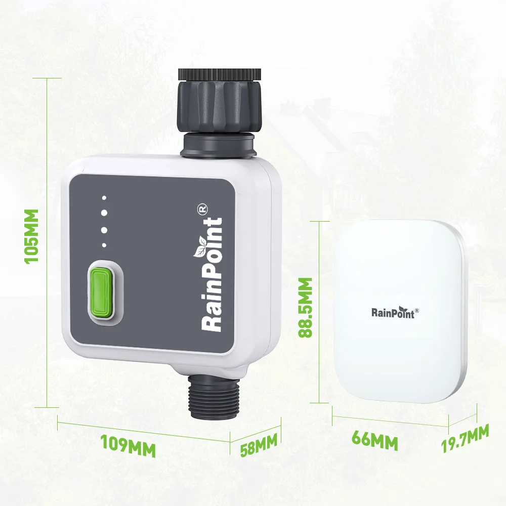 Smart Phone APP Controlled Wireless Soil Moisture Sensor with RainPointWater Timer Plastic Pair for Garden Irrigation
Smart Phone APP Controlled Wireless Soil Moisture Sensor with RainPointWater Timer Plastic Pair for Garden Irrigation