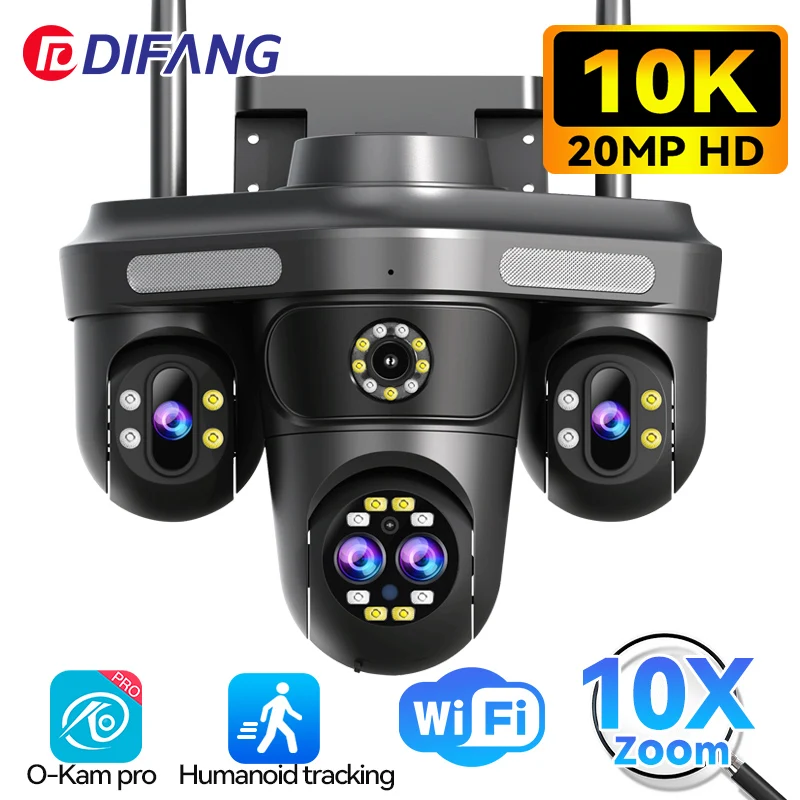 10K HD WiFi Camera Three Screen 720° PTZ CCTV Home Surveillance Camera Outdoor 10X Zoom Four Lens 20MP Security Cam Outdoor
10K HD WiFi Camera Three Screen 720° PTZ CCTV Home Surveillance Camera Outdoor 10X Zoom Four Lens 20MP Security Cam Outdoor