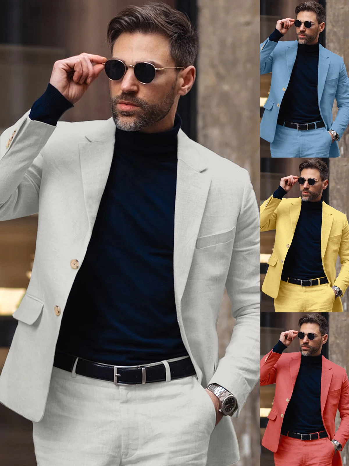Summer Beach Linen Casual Suits for Men Slim Fit Solid Tuxedo Men Suit Set Costumes Homme Trajes Para Hombre Custom Man Suits
Summer Beach Linen Casual Suits for Men Slim Fit Solid Tuxedo Men Suit Set Costumes Homme Trajes Para Hombre Custom Man Suits