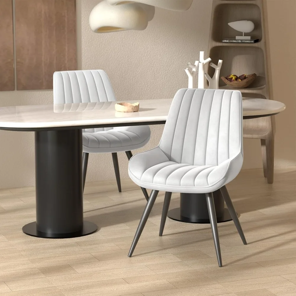 Modern Dining Chairs Set of 2, Comfy Dining Room Chairs with Thick Cushions, Upholstered Fabric Kitchen Side Chairs with Metal
Modern Dining Chairs Set of 2, Comfy Dining Room Chairs with Thick Cushions, Upholstered Fabric Kitchen Side Chairs with Metal