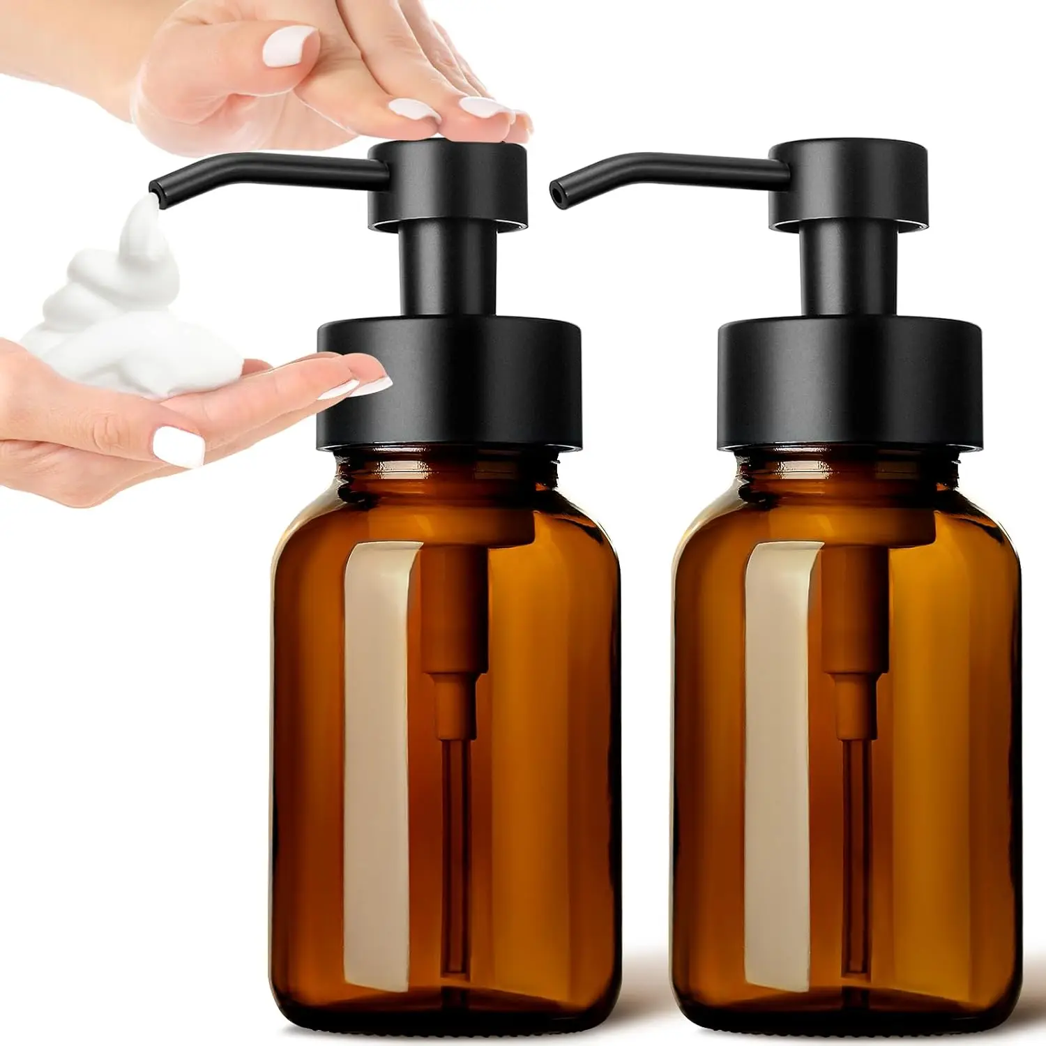 2 Pack Amber Glass Foam Soap Dispenser 8.5oz for Bathroom Kitchen with Waterproof Labels
2 Pack Amber Glass Foam Soap Dispenser 8.5oz for Bathroom Kitchen with Waterproof Labels