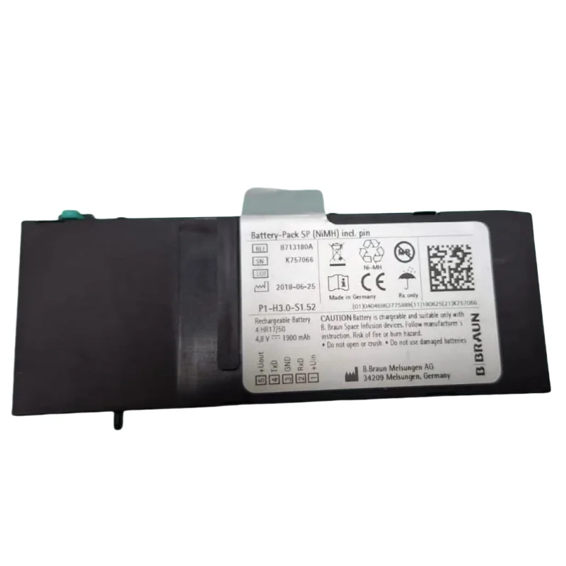 8713180 8713180A ВЫСОКОКАЧЕСТВЕННАЯ NiMH аккумулятор 4,8 В 1900 мАч для B Braun Infusomat Perfusor Space
8713180 8713180A ВЫСОКОКАЧЕСТВЕННАЯ NiMH аккумулятор 4,8 В 1900 мАч для B Braun Infusomat Perfusor Space
