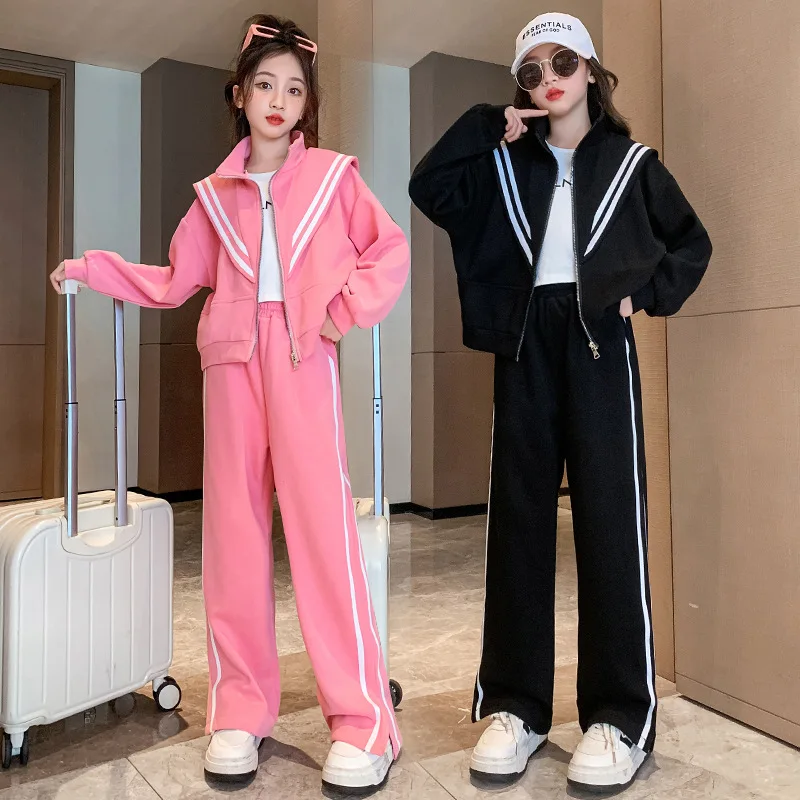 Girls Clothes Set Autumn New 2023 Casual Sport Outerwear Pants Two Pieces Kids Outfits Striped School Teenage Children Tracksuit
Girls Clothes Set Autumn New 2023 Casual Sport Outerwear Pants Two Pieces Kids Outfits Striped School Teenage Children Tracksuit