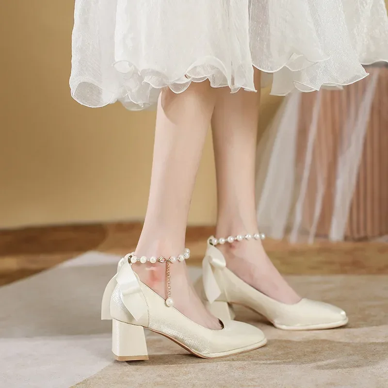 Size 34-43 Block Heel Square Toe Bow Ankle Strap 5cm High Heel Wedding Shoes Bride
Size 34-43 Block Heel Square Toe Bow Ankle Strap 5cm High Heel Wedding Shoes Bride