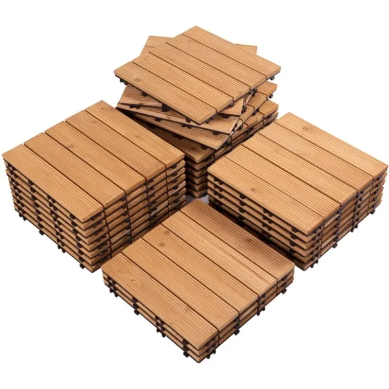 27 Pieces 12" x 12" Wooden Floor Tiles for Outdoor and Indoor, Natural Wood
27 Pieces 12" x 12" Wooden Floor Tiles for Outdoor and Indoor, Natural Wood