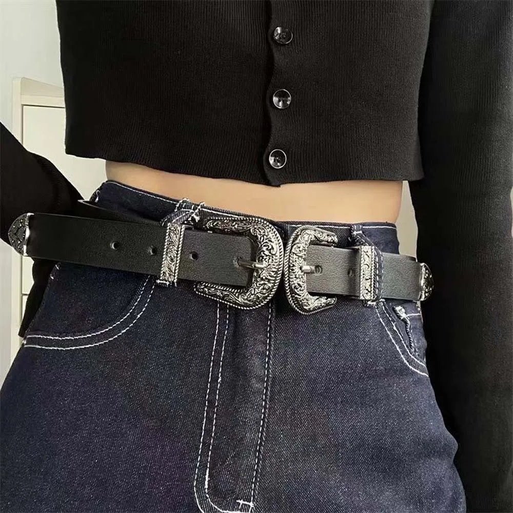 Fashion Cool Double Buckle Waist Belt Wide American Style Carved Buckle Belt Khaki Hip-hop PU Vintage Waistband Women
Fashion Cool Double Buckle Waist Belt Wide American Style Carved Buckle Belt Khaki Hip-hop PU Vintage Waistband Women
