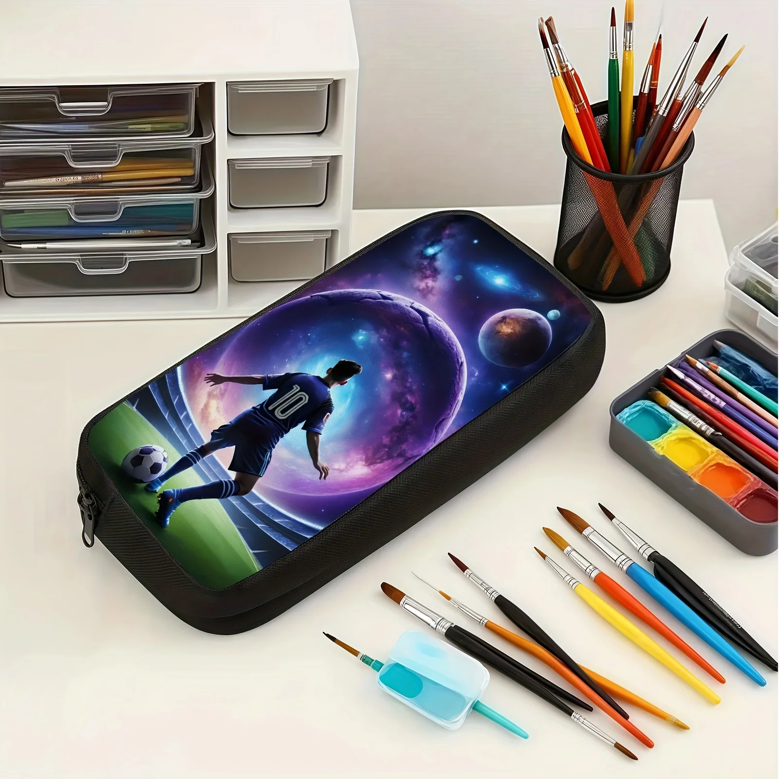 one piece stylish single-layer pencil bag, printed with creative patterns of interstellar football players, large-capacity
one piece stylish single-layer pencil bag, printed with creative patterns of interstellar football players, large-capacity