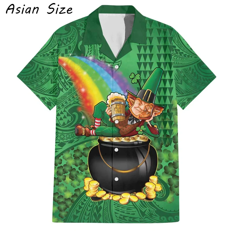 Men's St. Patrick's Day Style Graphic Shirts Button Up Hawaiian Shirt Polyester Breathable Funny Cartoon Camisa Casual Blouses
Men's St. Patrick's Day Style Graphic Shirts Button Up Hawaiian Shirt Polyester Breathable Funny Cartoon Camisa Casual Blouses