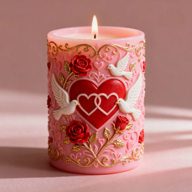 Double Heart Connected White Dove Relief Candle Silicone Mold Rose Leaf Pattern Design Mold Handmade Art Aromatherapy Home Decoration DIY Resin Mold
Double Heart Connected White Dove Relief Candle Silicone Mold Rose Leaf Pattern Design Mold Handmade Art Aromatherapy Home Decoration DIY Resin Mold