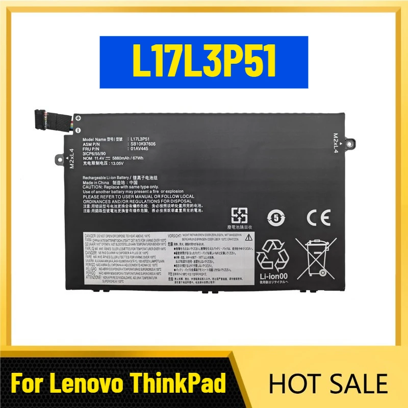 Laptop Battery for Lenovo ThinkPad E14 E15 E490 R480 E480 E580 E485 E585 L17L3P51
Laptop Battery for Lenovo ThinkPad E14 E15 E490 R480 E480 E580 E485 E585 L17L3P51