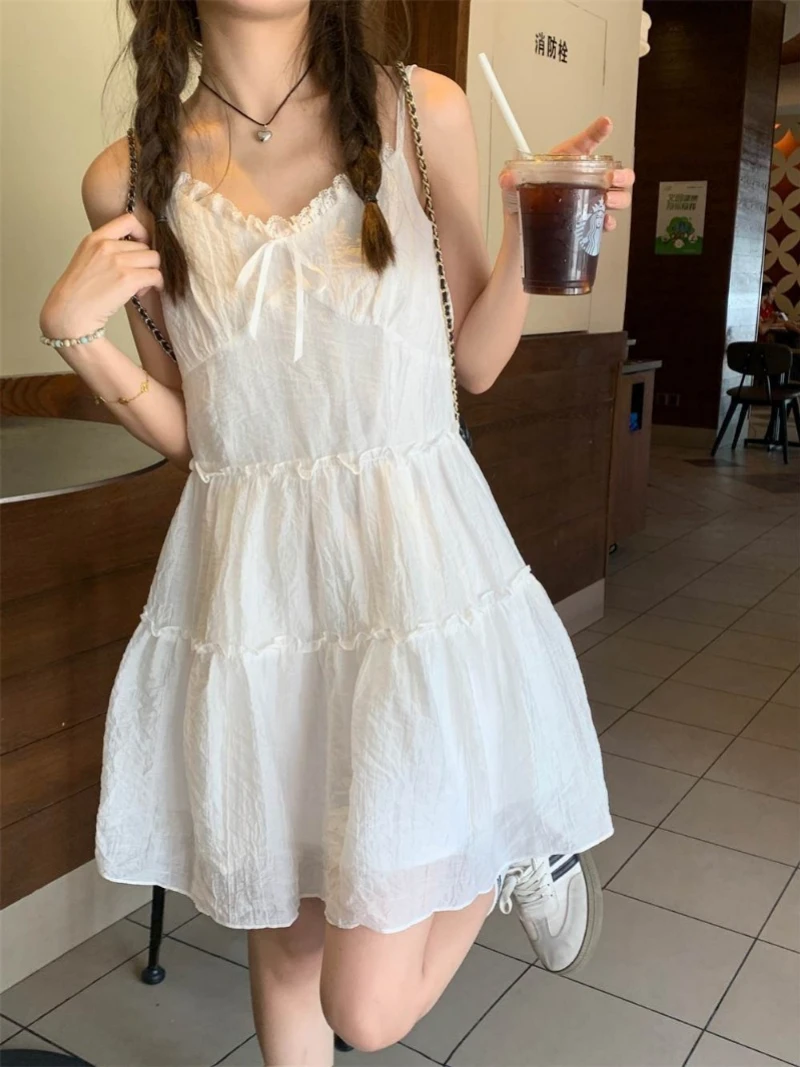 Women's Summer Dress Ladies White Lace Sleeveless A-line Slip Mini Dress Birthday Beach Outfits Puffy Princess Short Dresses
Women's Summer Dress Ladies White Lace Sleeveless A-line Slip Mini Dress Birthday Beach Outfits Puffy Princess Short Dresses