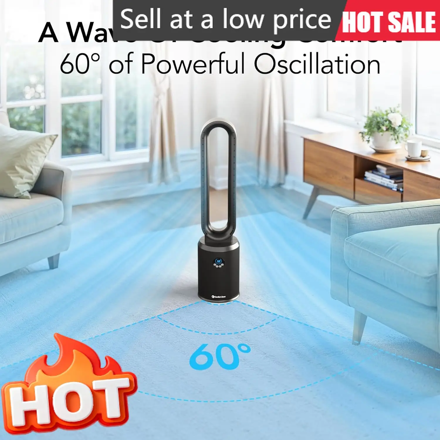 40 Inch bladeless tower fan for bedroom three speed stand fan with remote control nine hour timer wide oscillation digital push
40 Inch bladeless tower fan for bedroom three speed stand fan with remote control nine hour timer wide oscillation digital push