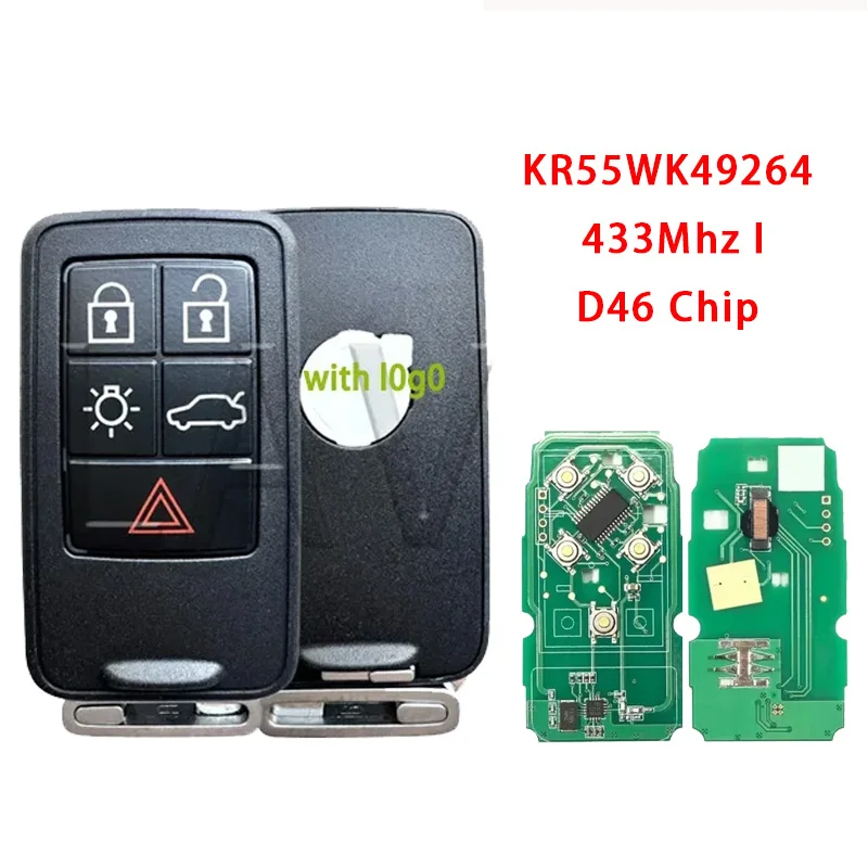 for Volvo Car Remote Key ID46 PCF7945A 433MHz KR55WK49264 Compatible with S60 S60L S80 XC60 XC70 V40 V60 Non-Keyless Card
for Volvo Car Remote Key ID46 PCF7945A 433MHz KR55WK49264 Compatible with S60 S60L S80 XC60 XC70 V40 V60 Non-Keyless Card