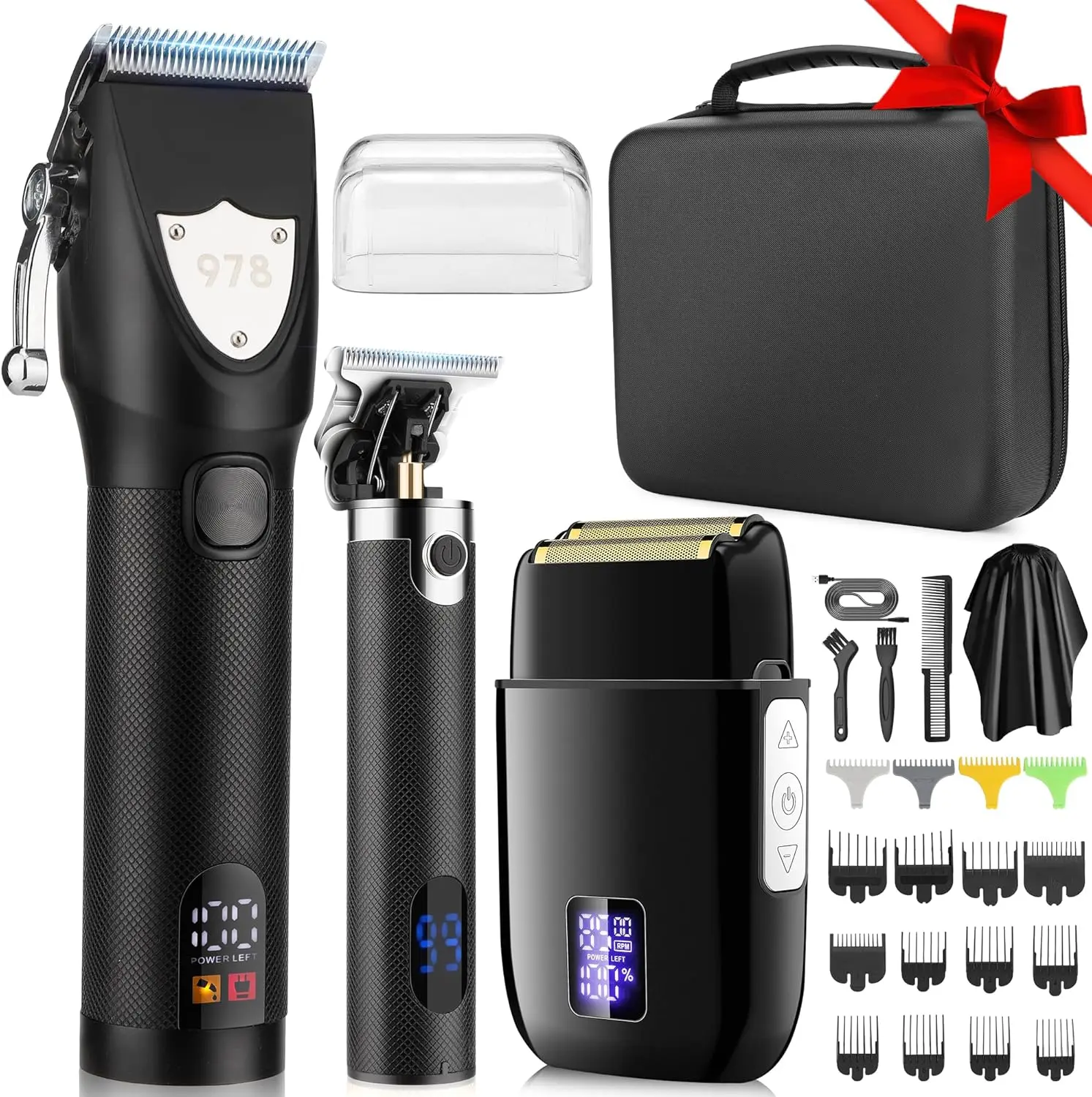 Professional Rechargeable Hair Clippers and Trimmers Set for Men with Travel Case, Ideal Gifts
Professional Rechargeable Hair Clippers and Trimmers Set for Men with Travel Case, Ideal Gifts