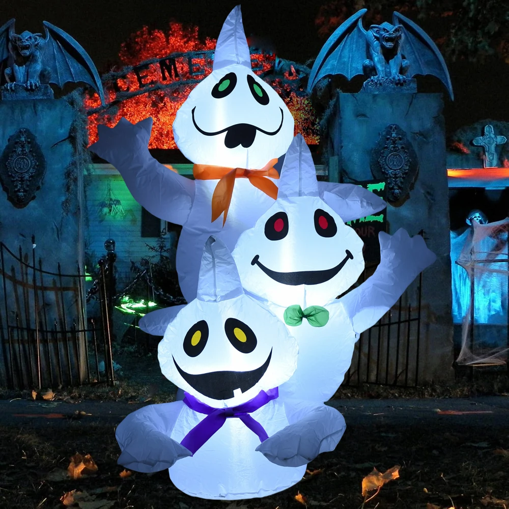 Halloween Inflatable White Ghosts with Led Lights for Indoor Outdoor Holiday Party Decor Halloween Blow Up Yard Lawn Decoration
Halloween Inflatable White Ghosts with Led Lights for Indoor Outdoor Holiday Party Decor Halloween Blow Up Yard Lawn Decoration