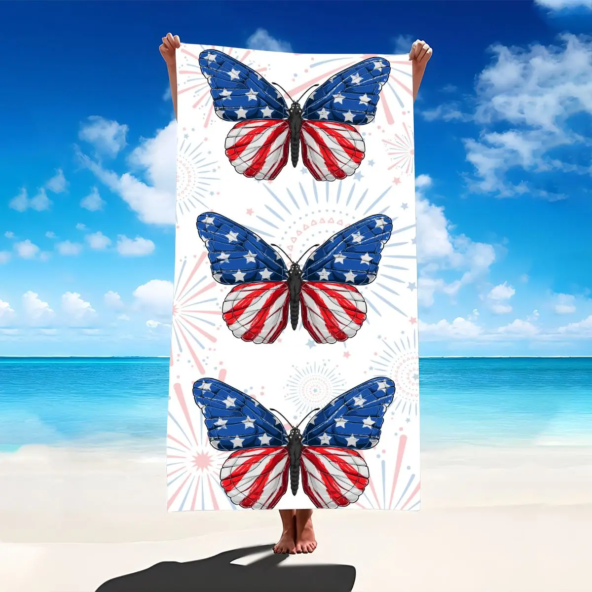 Patriotic Butterfly Beach Towel American Flag Design Large Absorbent Quick Dry Pool Towel for Summer Outdoor Use
Patriotic Butterfly Beach Towel American Flag Design Large Absorbent Quick Dry Pool Towel for Summer Outdoor Use
