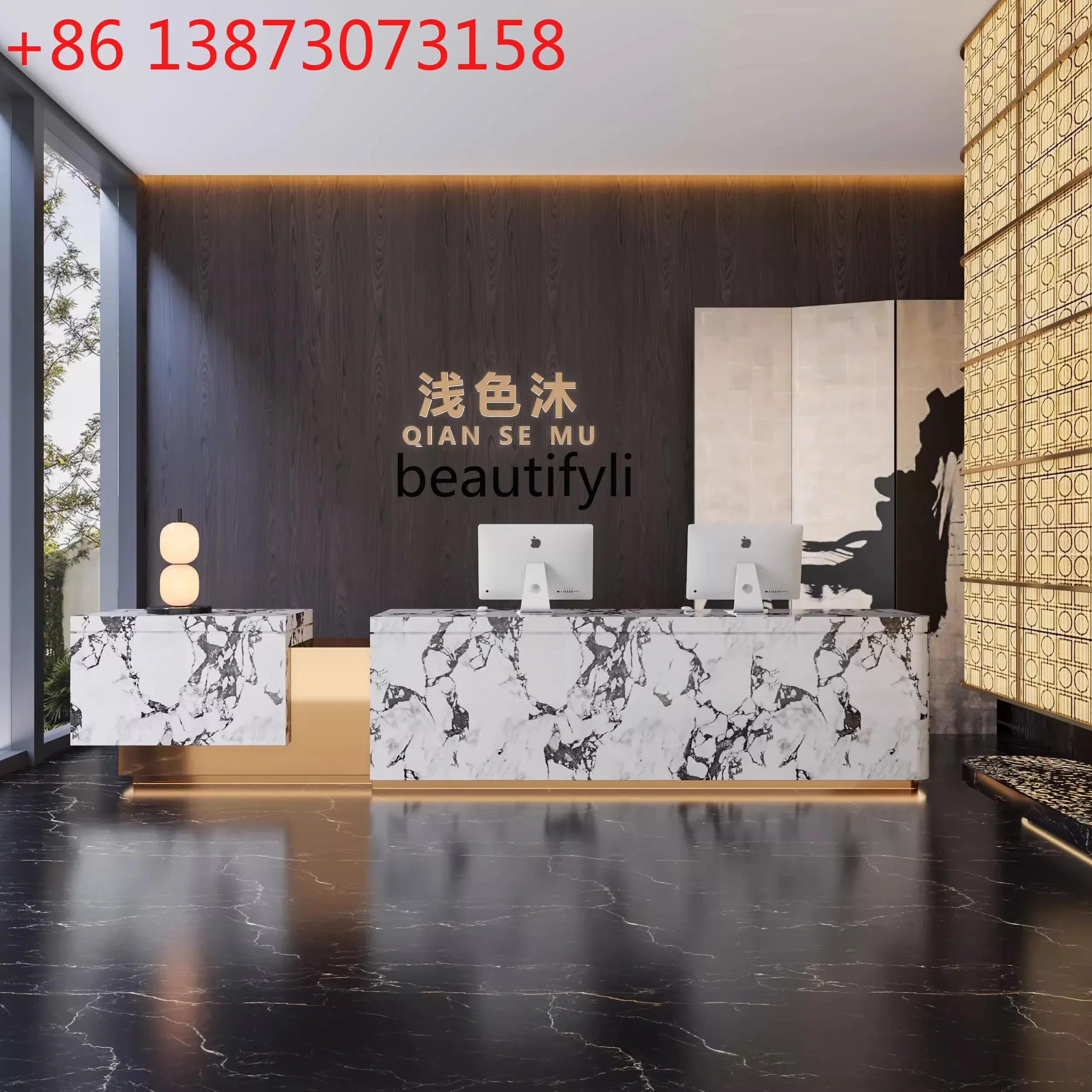 02 Light luxury company hotel, reception desk imitation stone clothing foot bath shop beauty salon, cashier counter customizatio 
02 Light luxury company hotel, reception desk imitation stone clothing foot bath shop beauty salon, cashier counter customizatio