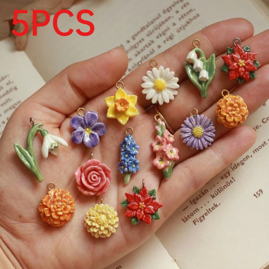 5Pcs Pastoral Colorful Flower Plant Charms Stainless Steel Pendants DIY Necklace Bracelet Making Accessories
5Pcs Pastoral Colorful Flower Plant Charms Stainless Steel Pendants DIY Necklace Bracelet Making Accessories