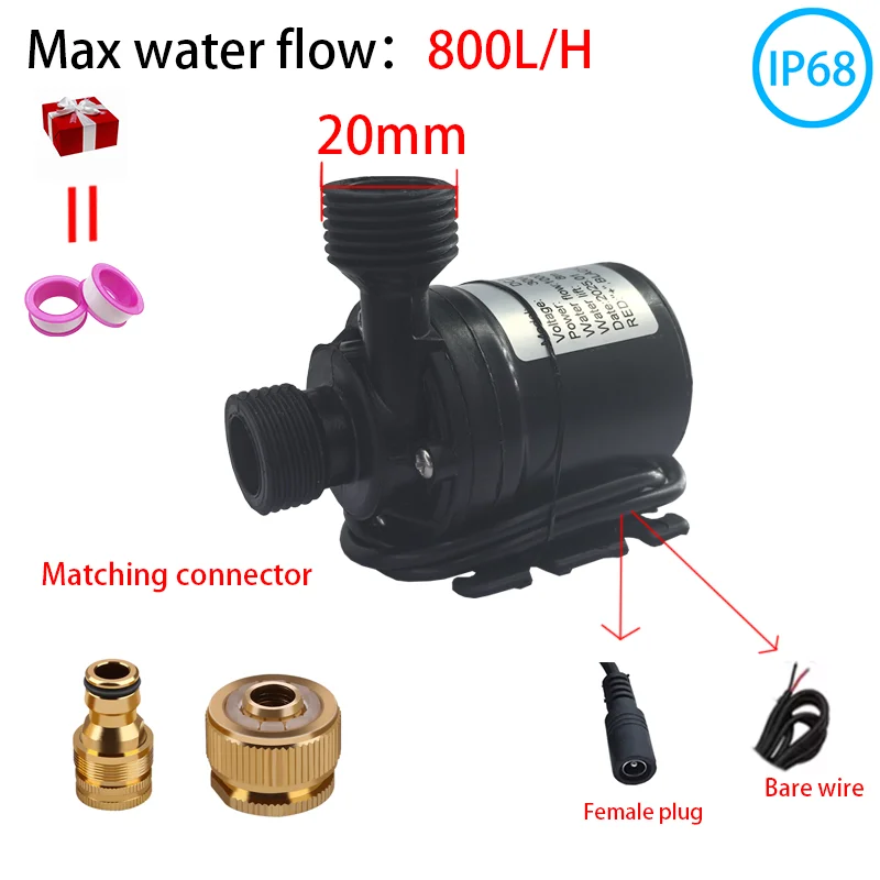 IP68 High Voltage Ultra Silent Solar Water Pump Lift 5M 800L/H Brushless Motor Submersible Pump Circulating Pump Connector
IP68 High Voltage Ultra Silent Solar Water Pump Lift 5M 800L/H Brushless Motor Submersible Pump Circulating Pump Connector