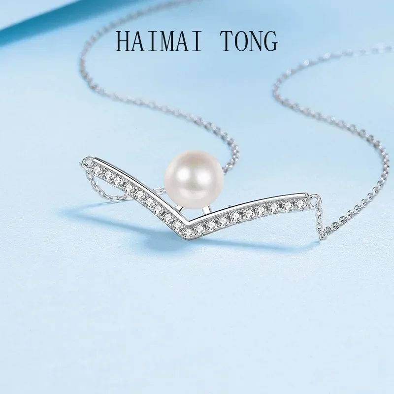 Designer V Shaped PT950 Platinum Women's Necklace Moissanite Diamond Flawless Natural Freshwater Pearl Pendant for Birthday Gift
Designer V Shaped PT950 Platinum Women's Necklace Moissanite Diamond Flawless Natural Freshwater Pearl Pendant for Birthday Gift