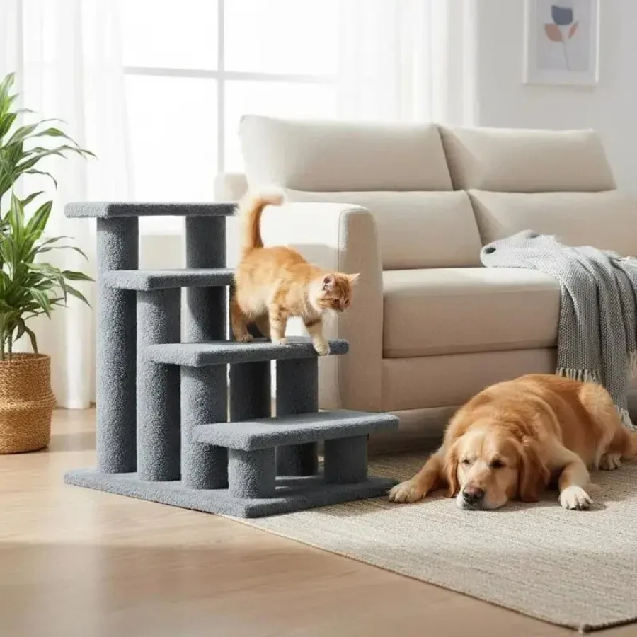 Dog Steps for Bed 4 Step Pet Stairs for Sofa Dog Cat Climb Ladder 63x43x60 cm Grey
Dog Steps for Bed 4 Step Pet Stairs for Sofa Dog Cat Climb Ladder 63x43x60 cm Grey