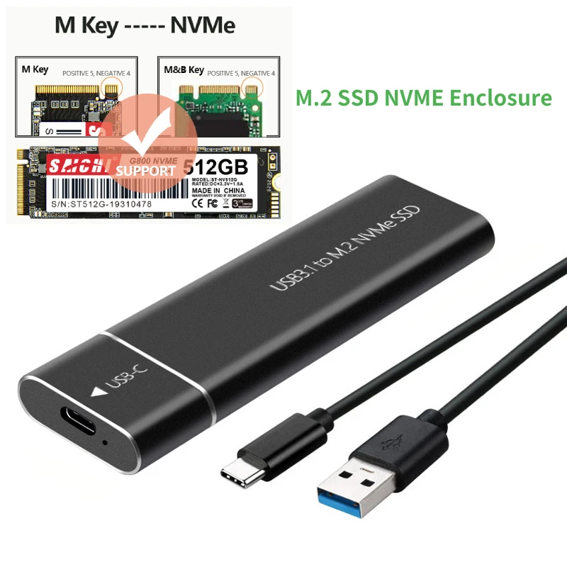 USB3.1 M.2 SSD Enclosure Mobile Case Supports NVME Protocol To Type-C Solid Metal External Hard Disk Case Laptop Phone SSD
USB3.1 M.2 SSD Enclosure Mobile Case Supports NVME Protocol To Type-C Solid Metal External Hard Disk Case Laptop Phone SSD