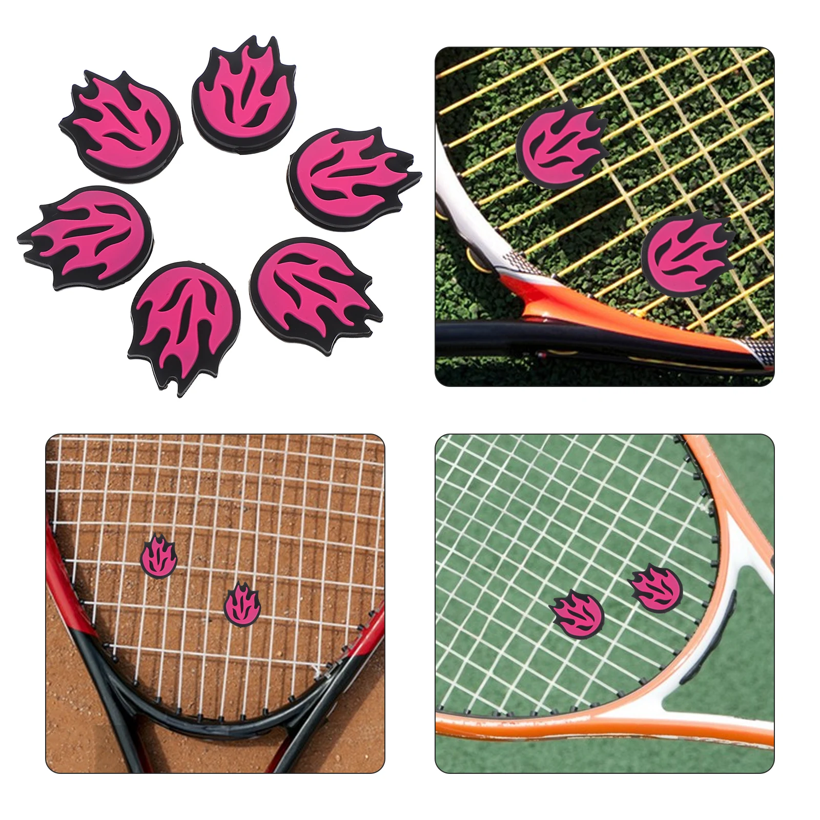 6Pcs Tennis Racket Flame Dampeners Soft Silicone Vibration Absorbers Accessories Stylish Shockproof Tennis Shock Absorber
6Pcs Tennis Racket Flame Dampeners Soft Silicone Vibration Absorbers Accessories Stylish Shockproof Tennis Shock Absorber