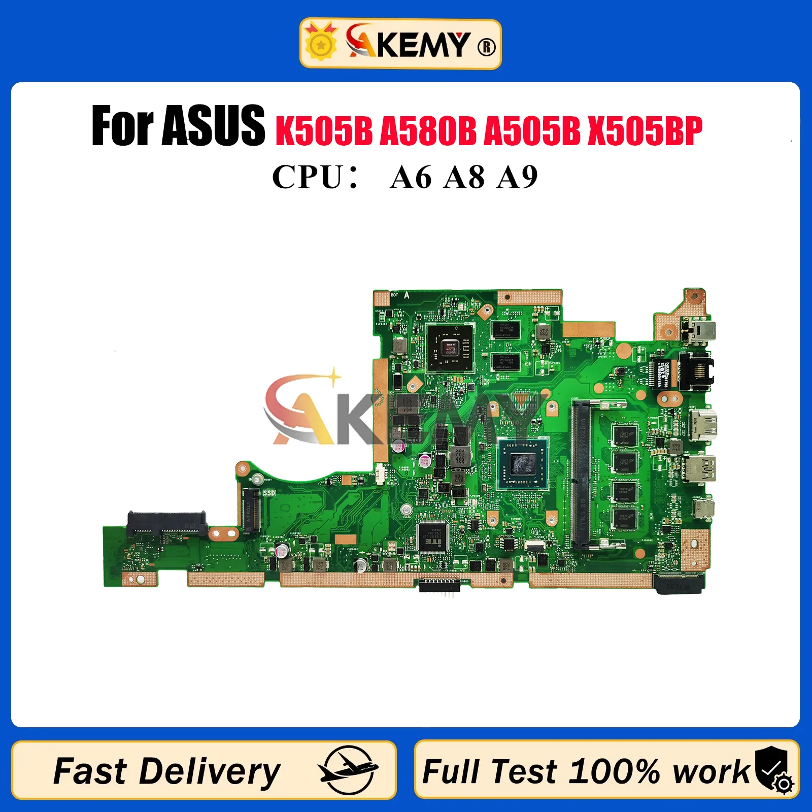 X505BP Laptop Motherboard For ASUS VivoBook X505B K505B A580B V505B A505B X505BP Mainboard With A6 A8 A9 CPU 100% tests OK stk
X505BP Laptop Motherboard For ASUS VivoBook X505B K505B A580B V505B A505B X505BP Mainboard With A6 A8 A9 CPU 100% tests OK stk