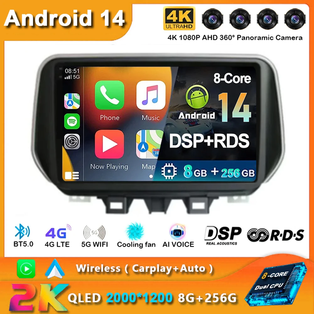 For HYUNDAI TUCSON IX35 2018 2019 2020 4G LTE 8+256GB Android 14 Multimedia Stereo Car DVD Player Navigation GPS Radio
For HYUNDAI TUCSON IX35 2018 2019 2020 4G LTE 8+256GB Android 14 Multimedia Stereo Car DVD Player Navigation GPS Radio