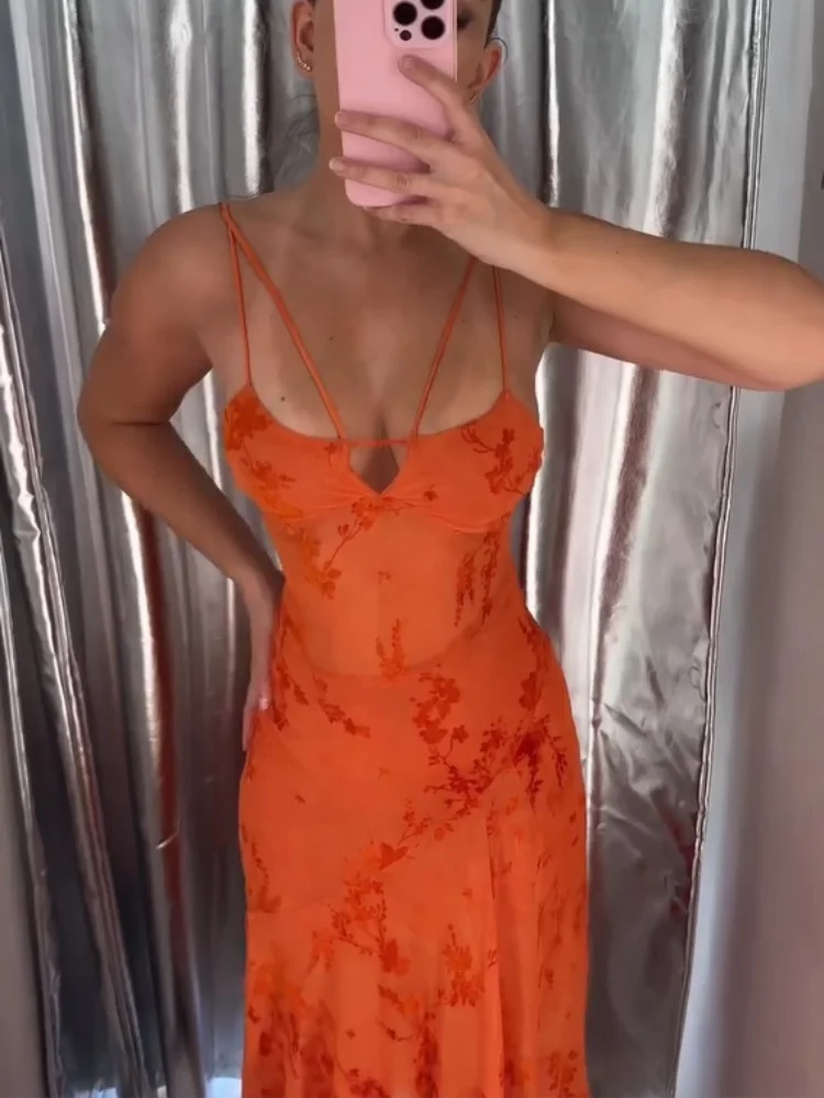 Floral Print Double Cami Strap Mesh Women's Dress Deep V Neck See Through Slim Fit Cloth 2026 Summer Romantic Women Evening Wear
Floral Print Double Cami Strap Mesh Women's Dress Deep V Neck See Through Slim Fit Cloth 2026 Summer Romantic Women Evening Wear