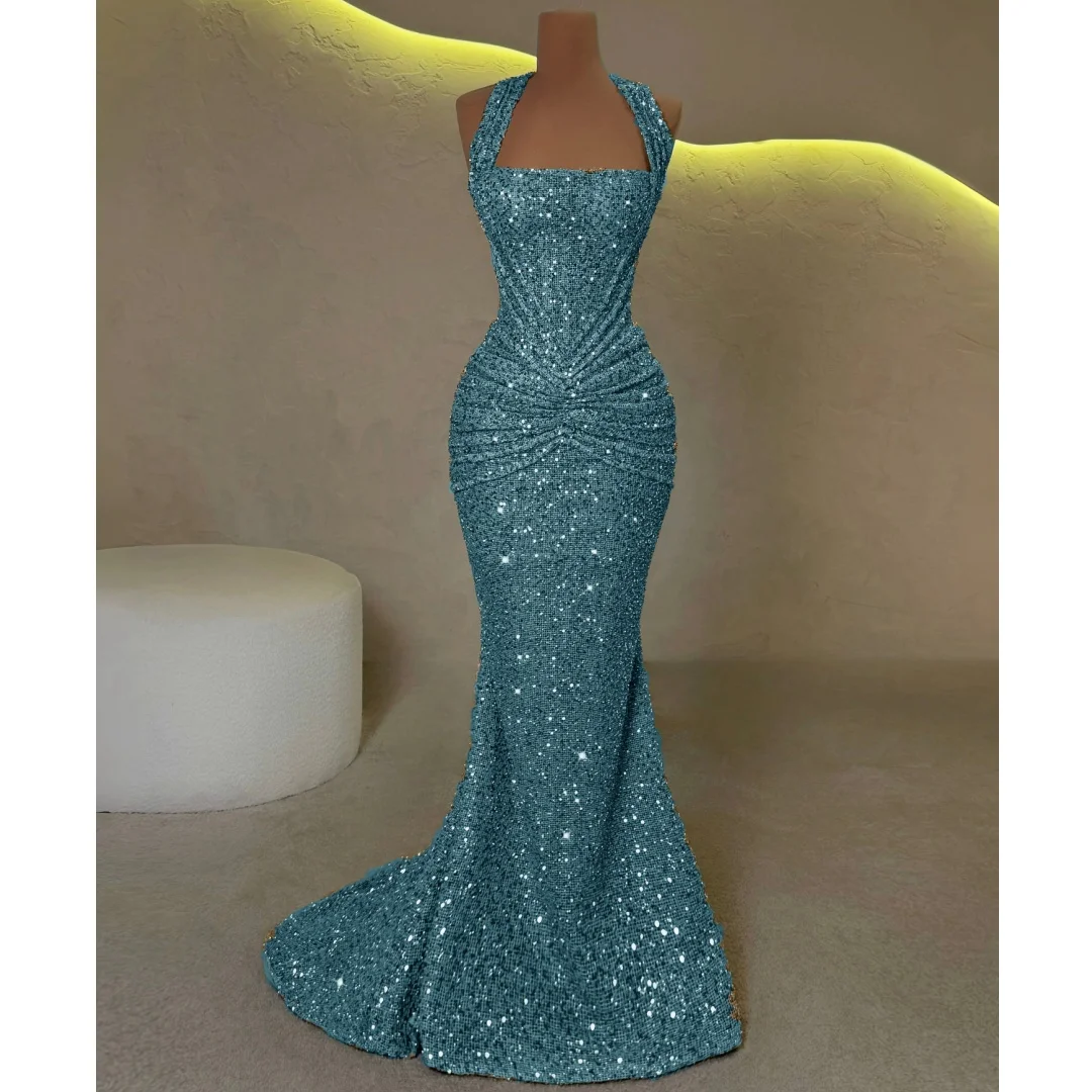 2026 Mermaid Evening Dresses Sequins Pleated Maxi Gown Shiny Floor Length Wedding Party Dress Customized Elegant Vestidos
2026 Mermaid Evening Dresses Sequins Pleated Maxi Gown Shiny Floor Length Wedding Party Dress Customized Elegant Vestidos