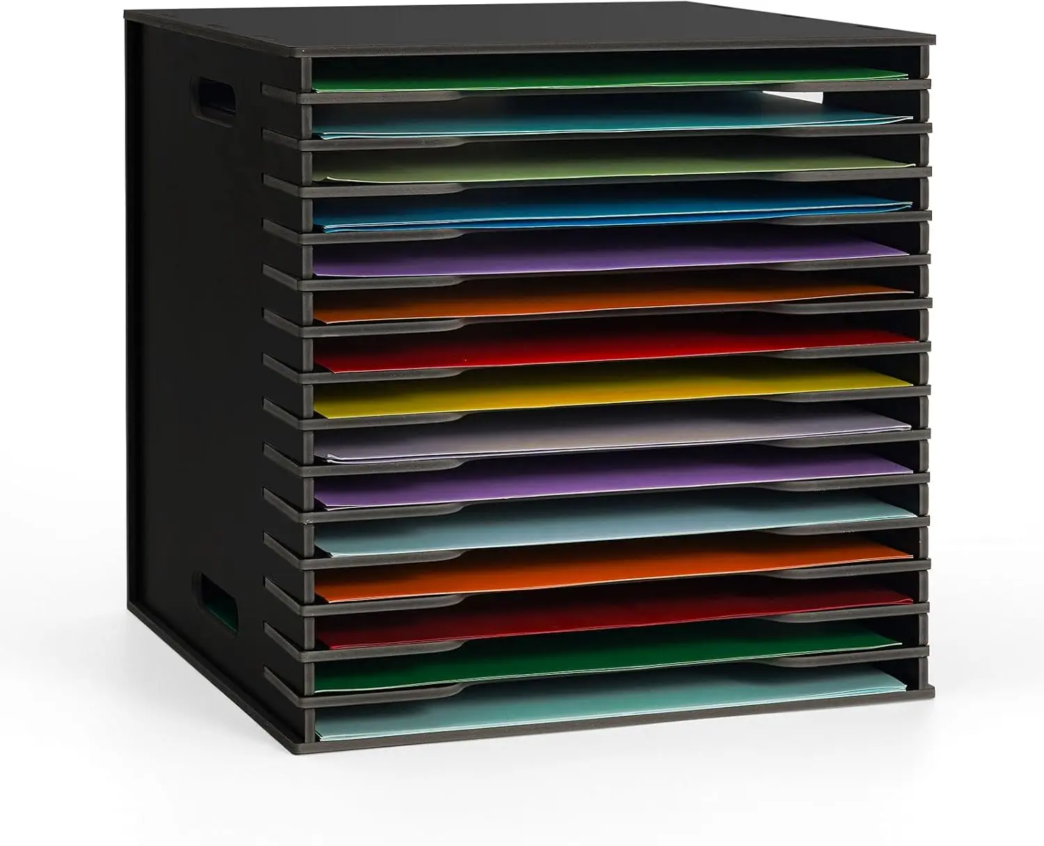 12x12 Scrapbook Paper Organizer with 15 Slots, Desktop File Sorter Storage Rack in Black for Document Holder
12x12 Scrapbook Paper Organizer with 15 Slots, Desktop File Sorter Storage Rack in Black for Document Holder