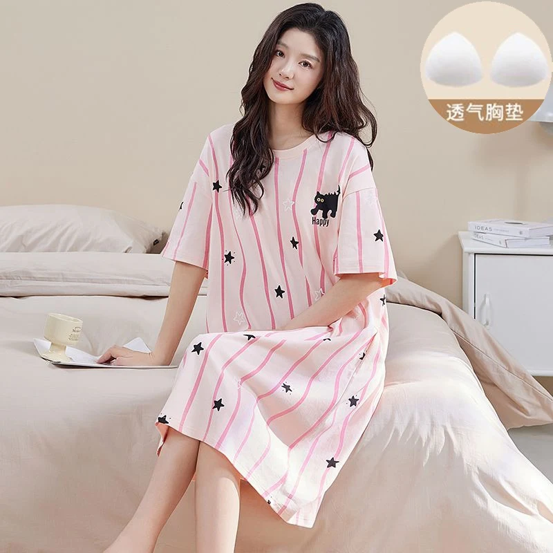 2026 Summer Short Sleeve 100% Cotton Print Nightgowns for Women Korean Loose Sleepwear Night Dress Nightdress Ladies Home Nighty
2026 Summer Short Sleeve 100% Cotton Print Nightgowns for Women Korean Loose Sleepwear Night Dress Nightdress Ladies Home Nighty