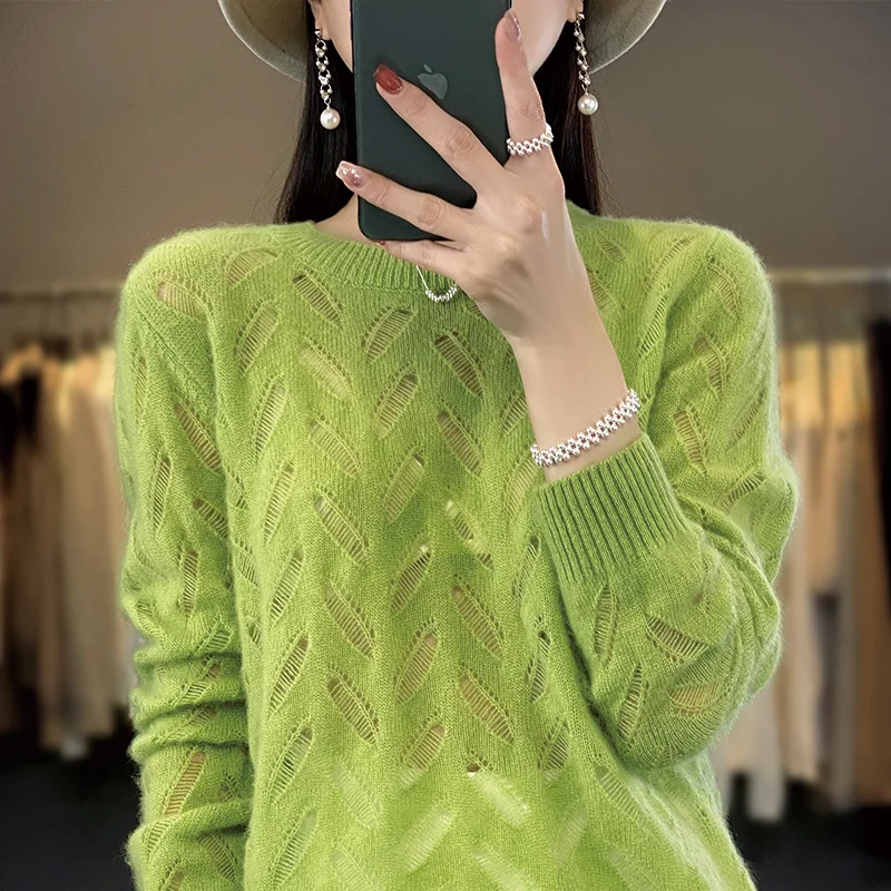 Ladies Spring Autumn New 100% Merino Wool Sweater Women's Clothing Round Neck Long Sleeve Pullover Fashion Knitted Thin Top Hot
Ladies Spring Autumn New 100% Merino Wool Sweater Women's Clothing Round Neck Long Sleeve Pullover Fashion Knitted Thin Top Hot