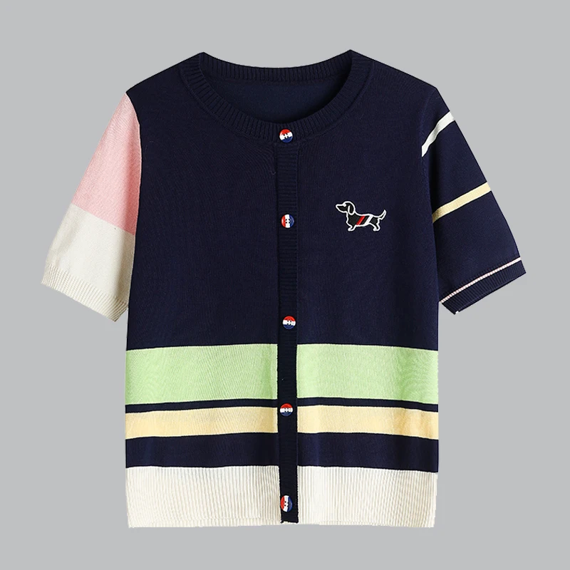 2024 Knitted Ice Silk Hollow Stripe Sweater for Women's Summer New Loose Slimming Versatile Short Sleeve O-Neck T-shirt Top
2024 Knitted Ice Silk Hollow Stripe Sweater for Women's Summer New Loose Slimming Versatile Short Sleeve O-Neck T-shirt Top