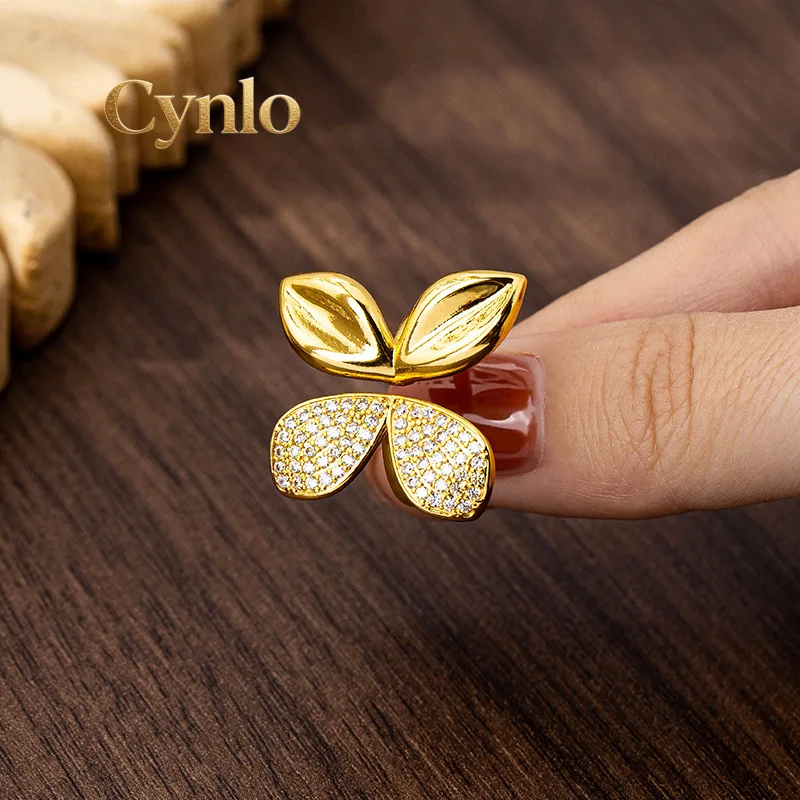 Cynlo Jewelry Women 24K Gold AU999 Luxury Design Open Zircon-Inlaid Grass Index Ring - Pure gold, luxury detail, simple elegant
Cynlo Jewelry Women 24K Gold AU999 Luxury Design Open Zircon-Inlaid Grass Index Ring - Pure gold, luxury detail, simple elegant