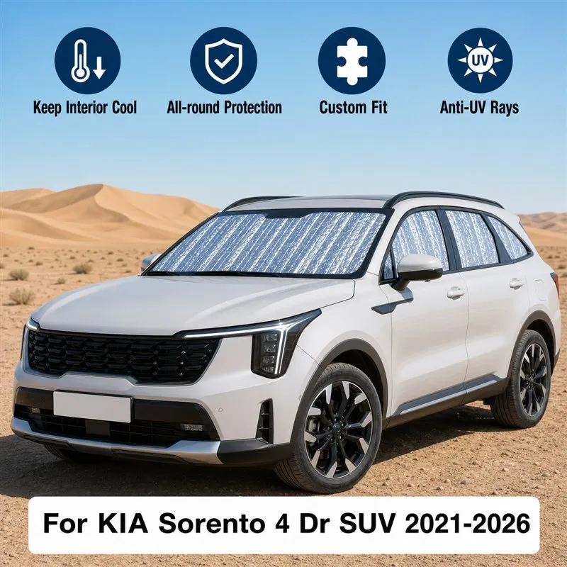 For KIA Sorento 4 Dr SUV 2021-2026 Full Set Car Window Sunshades UV Block Privacy Heat Insulated Foldable Car Curtain
For KIA Sorento 4 Dr SUV 2021-2026 Full Set Car Window Sunshades UV Block Privacy Heat Insulated Foldable Car Curtain