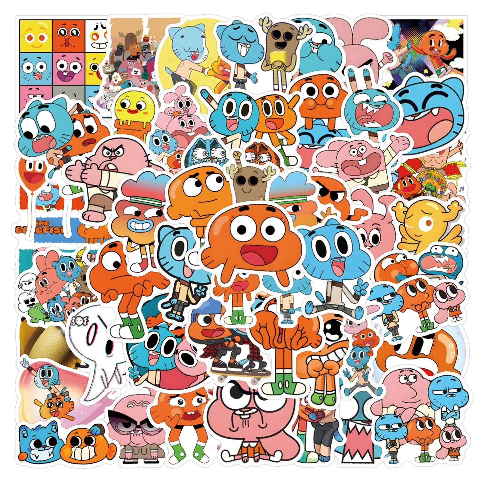 57pcs The Amazing World Of Gumball Stickers Darwin Gumball Diy Sticker Scrapbooking Phone Luggage Skateboard Waterproof Decals
57pcs The Amazing World Of Gumball Stickers Darwin Gumball Diy Sticker Scrapbooking Phone Luggage Skateboard Waterproof Decals